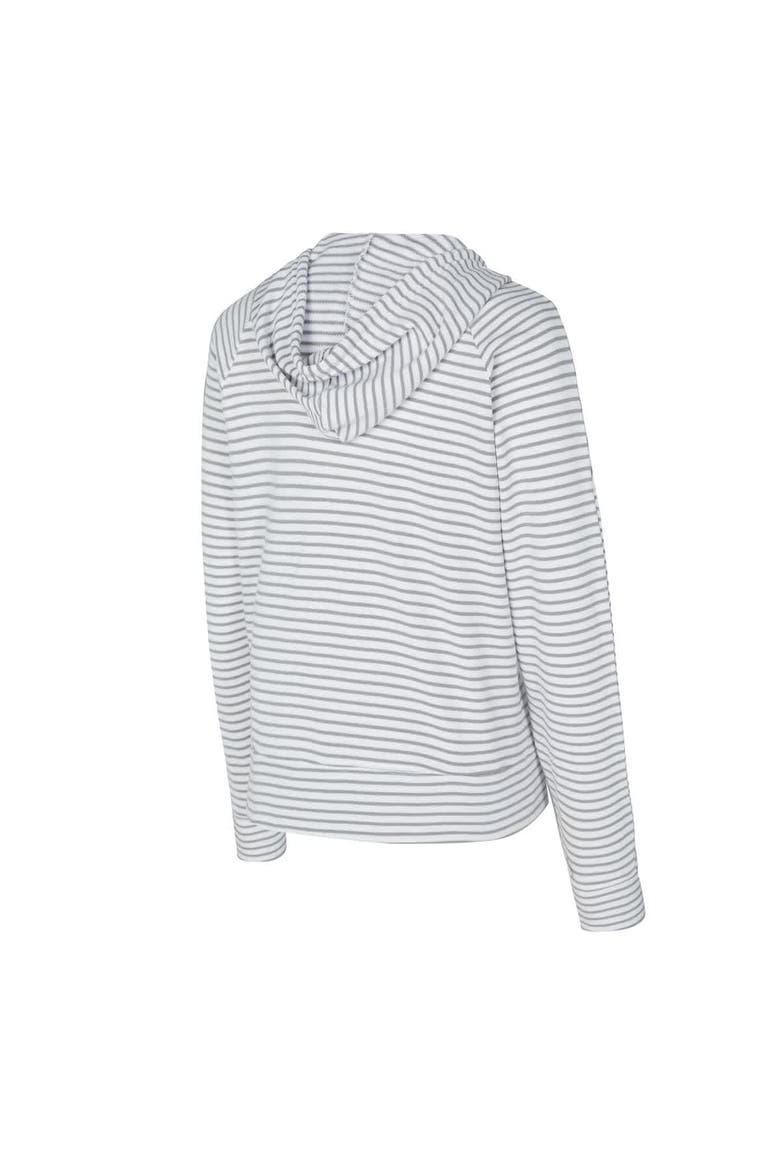Men's Concepts Sport  White/Gray Wisconsin Badgers French Terry Striped V-Neck Pullover Hoodie, Alternate, color, White