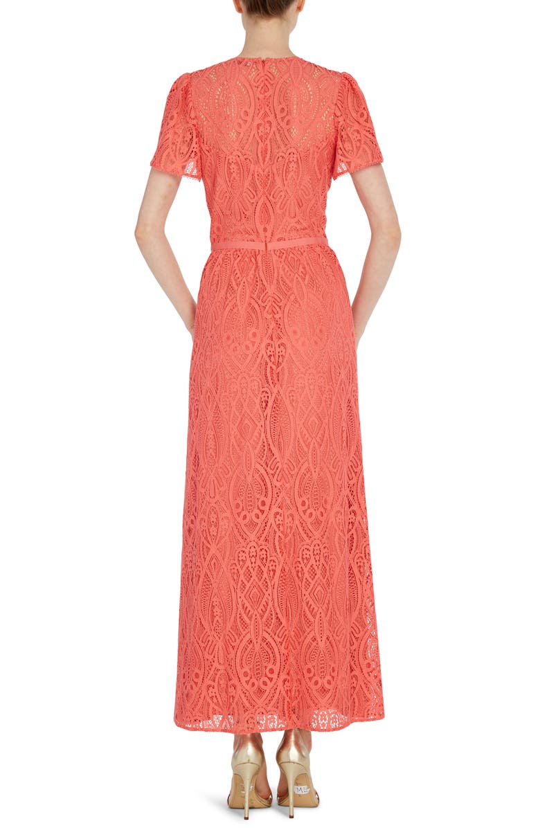ML Monique Lhuillier V-Neck Lace Maxi Dress, Alternate, color, 