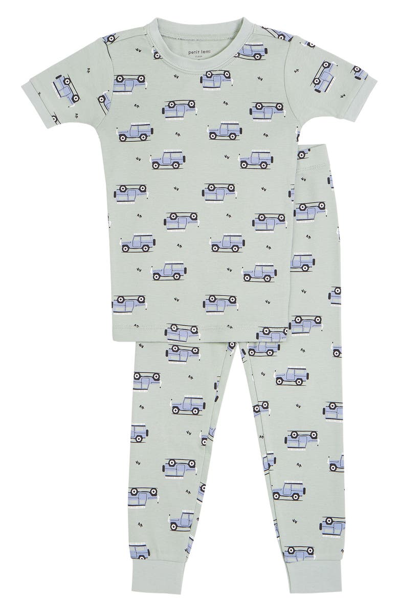 Petit Lem Kids' Jeeps Fitted Two-Piece Pajamas, Main, color, 