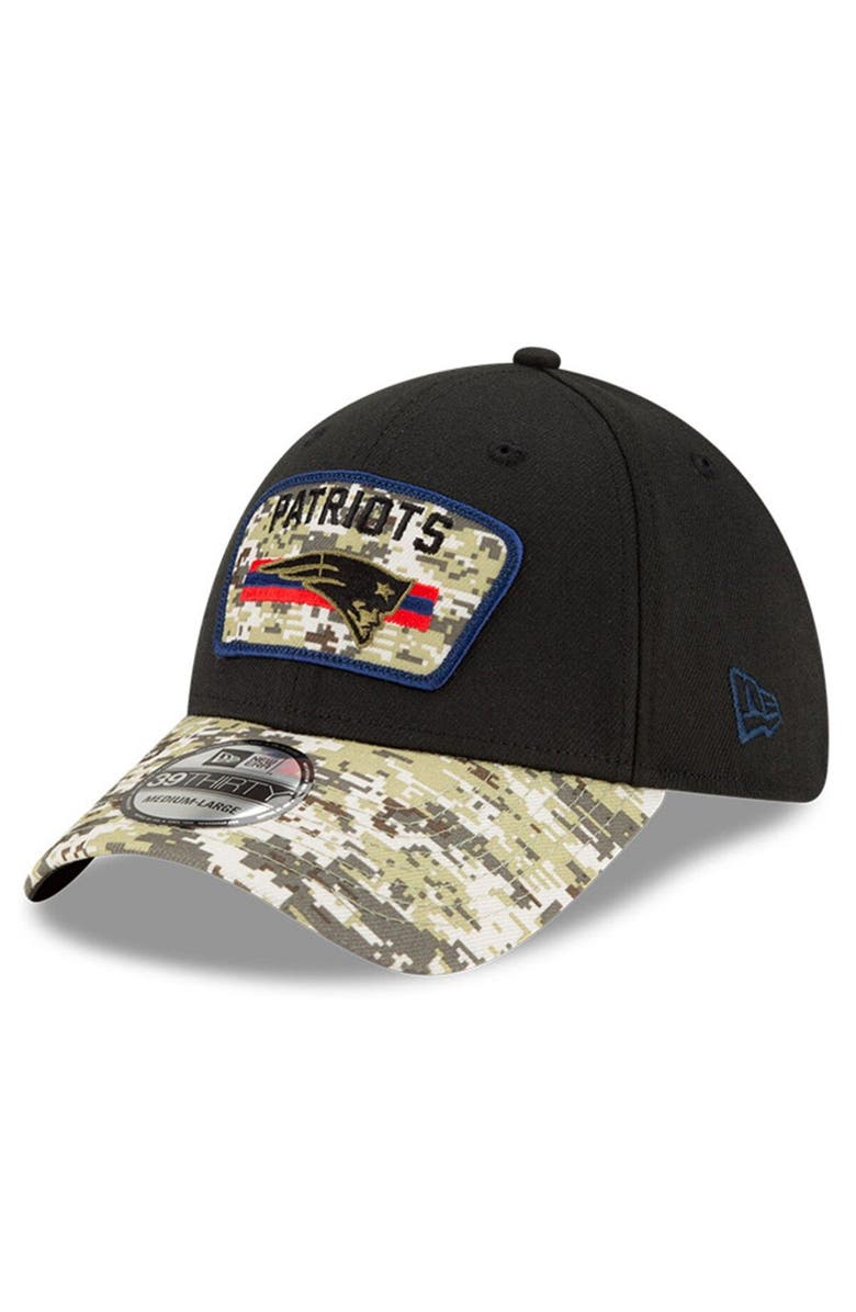 New Era Men's New Era Black/Camo New England Patriots 2021 Salute To Service 39THIRTY Flex Hat, Alternate, color, 