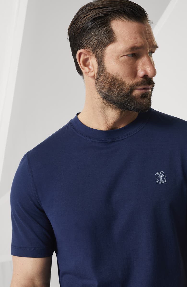 Brunello Cucinelli Jersey T-shirt with logo, Alternate, color, 