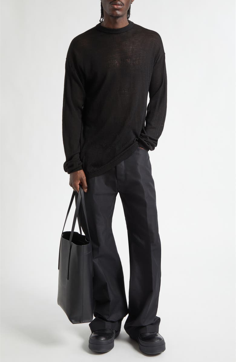 Rick Owens Geth Cotton & Nylon Jeans, Alternate, color, Black