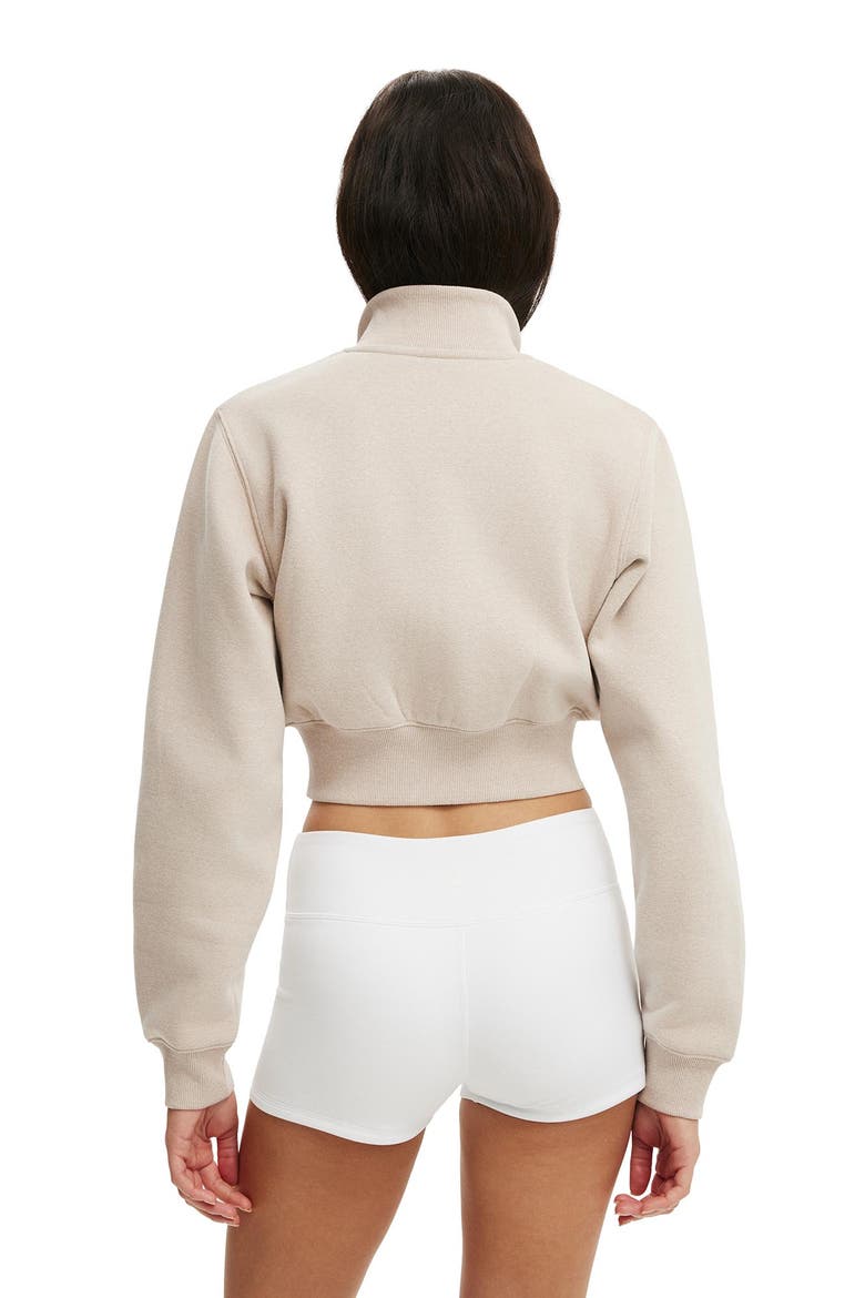 Women's Active Plush Fitted Zip Through, Alternate, color, Sesame Marle