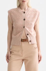 Scotch & Soda Bouclé Stripe Cotton Blend Sweater Vest