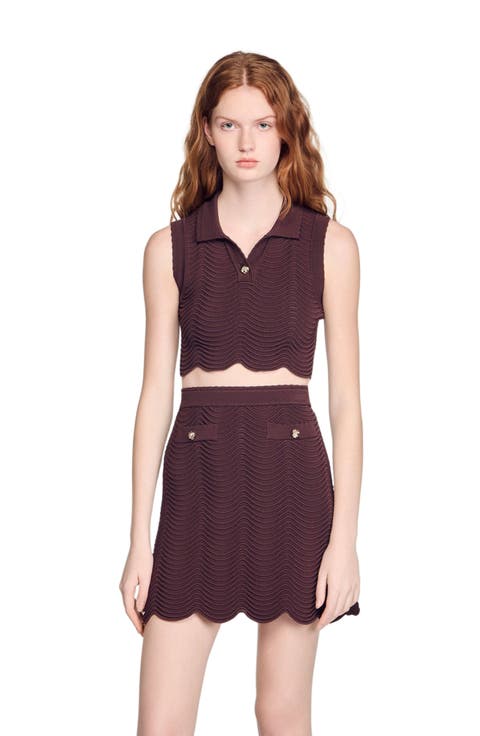 Cropped decorative knit top