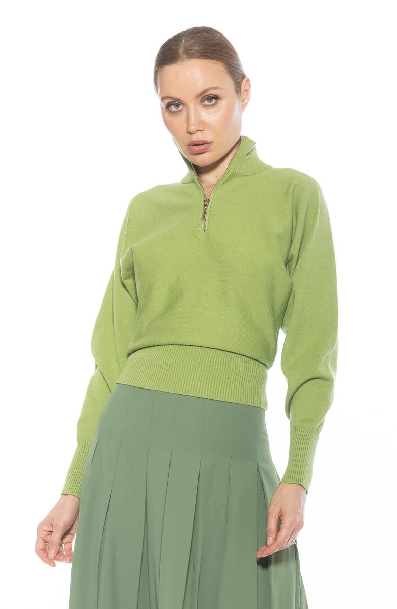 Alexia Admor Niko Quarter Zip Sweater, Alternate, color, Sage