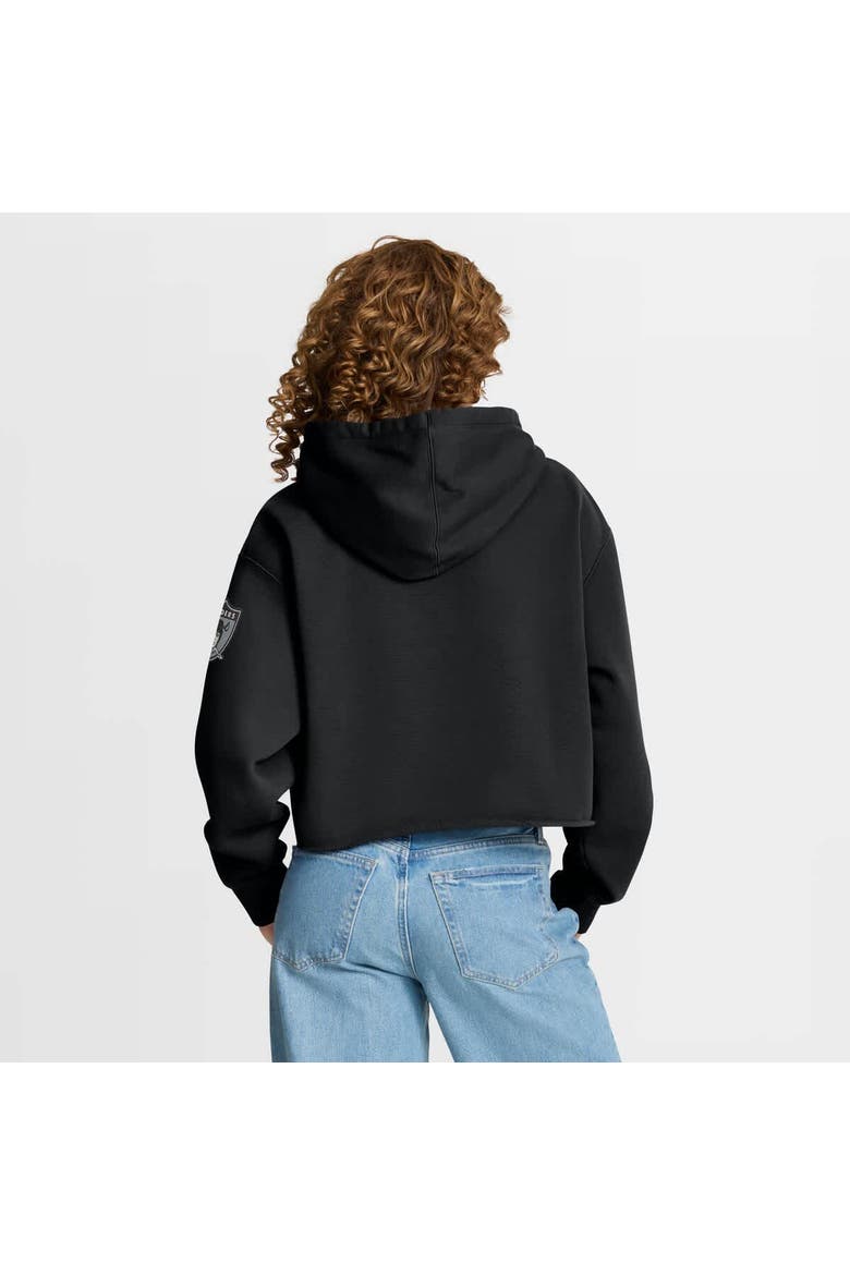 Women's Fanatics Black Las Vegas Raiders Oversized Hometown Heritage Cropped Hoodie, Alternate, color, Black