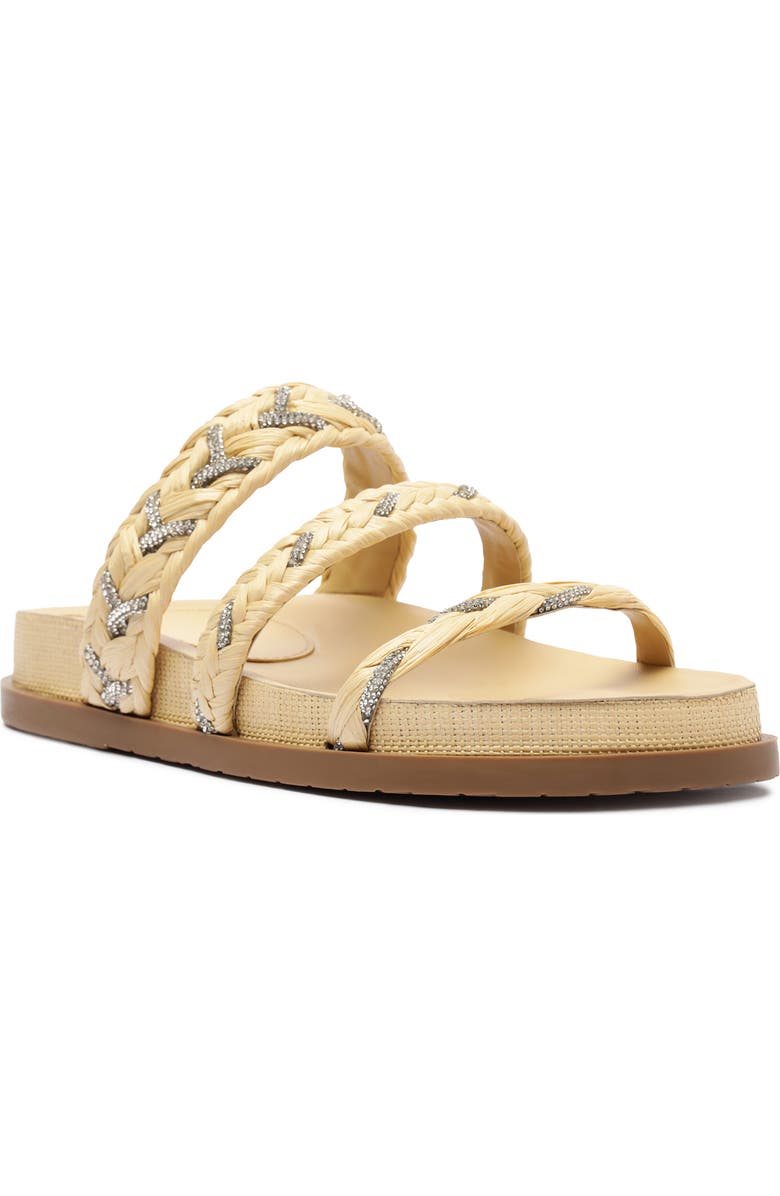 Arezzo Mila Flatform Slide Sandal, Main, color, Beige