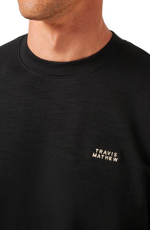 Travismathew Man About Town Long Sleeve Logo Embroidered T-shirt In Black