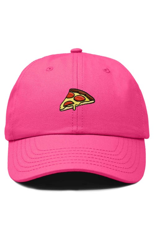 Dalix Pizza Slice Embroidered Dad Hat In Hot Pink