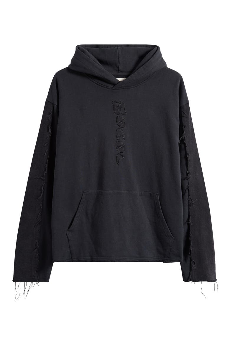 Hono Distressed Logo Hoodie, Alternate, color, BLACK
