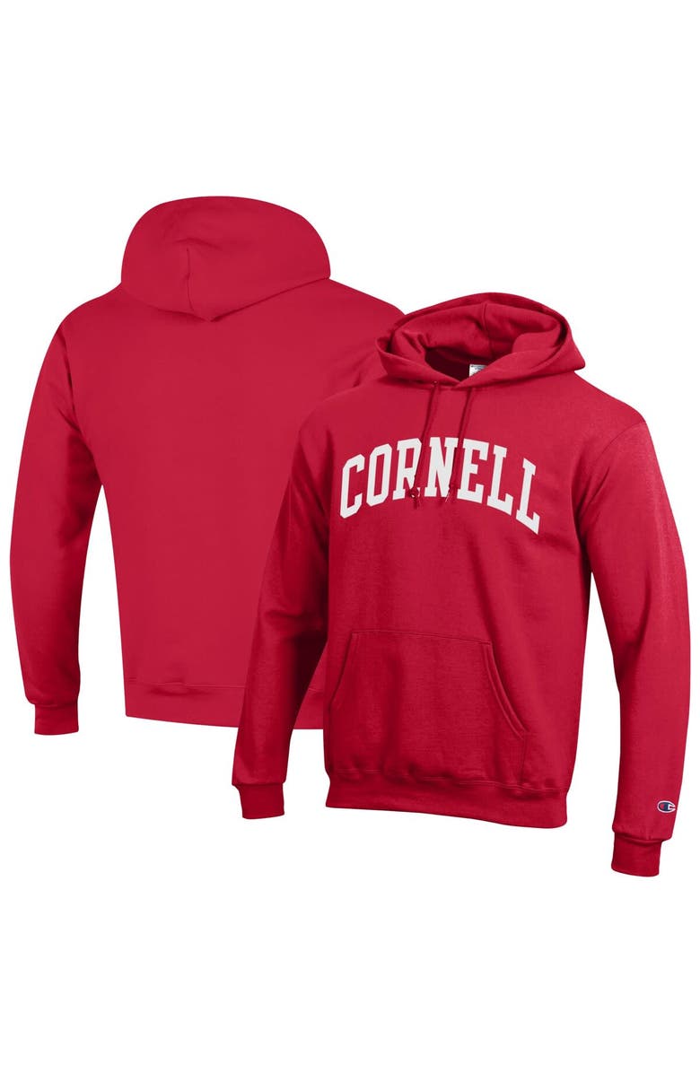 Champion Men's Champion  Red Cornell Big Red Basic Arch Fleece Pullover Hoodie, Main, color, 