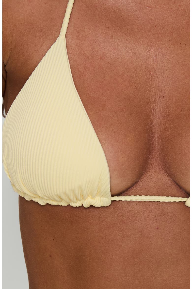 Nevaeh Rib Triangle Bikini Top, Alternate, color, YELLOW