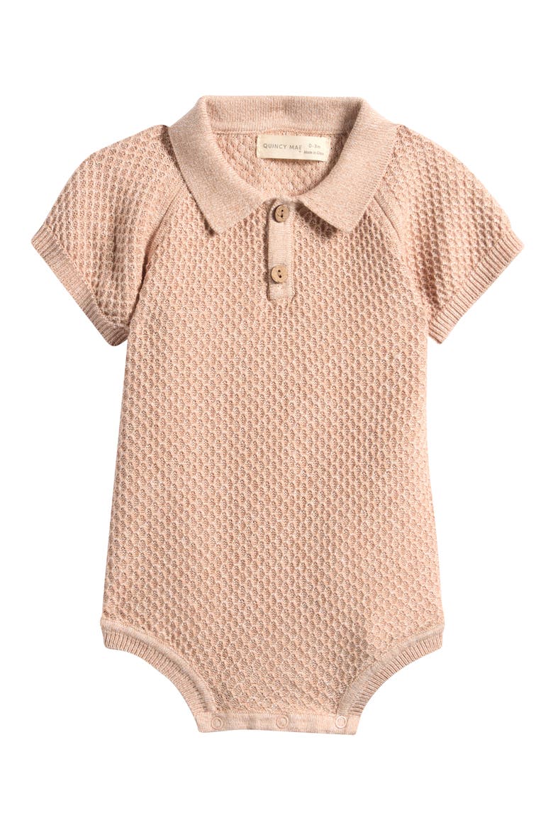 Knit One-Piece Polo Sweater, Main, color, LATTE