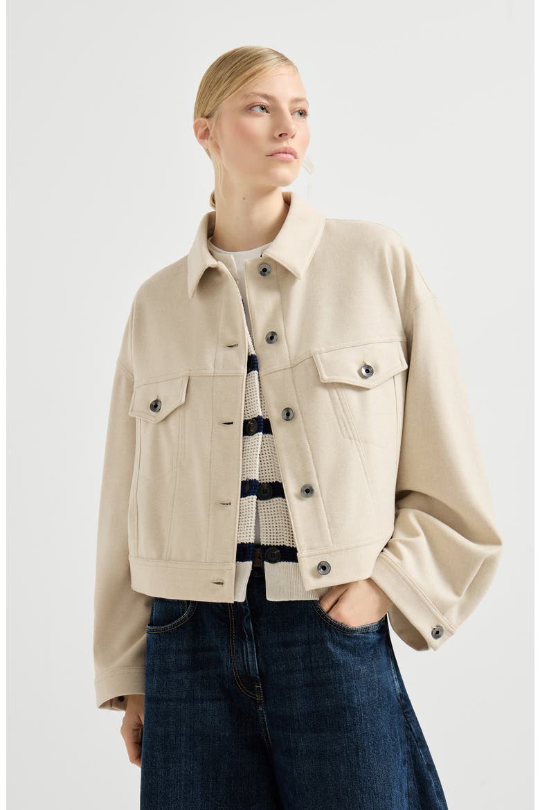 Lightweight cloth outerwear jacket, Alternate, color, Sand
