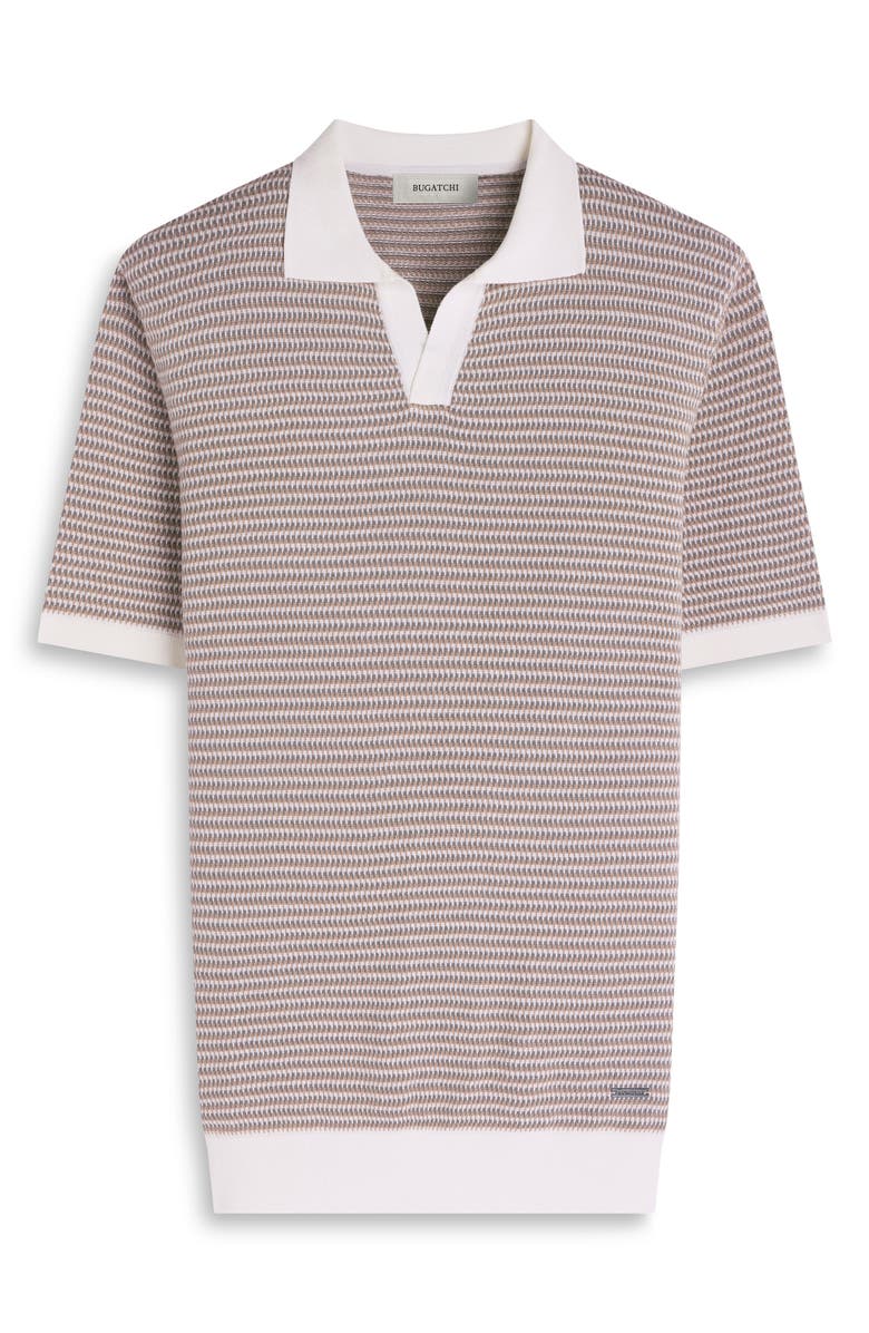 Bugatchi Johnny Collar Stripe Sweater, Alternate, color, Camel