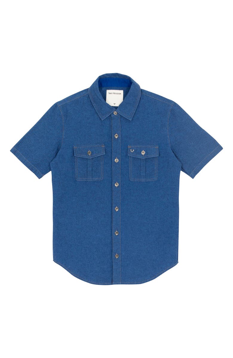 True Religion Brand Jeans Woven Shirt, Main, color,