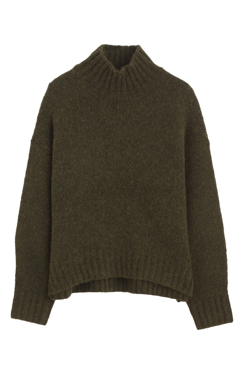 Madewell Chunky Alpaca Blend Turtleneck Sweater, Main, color, Midnight Olive