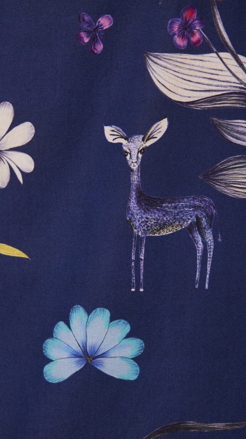 The Cat's Pajamas Luxe Pima Pajama Set Conversational In Blue