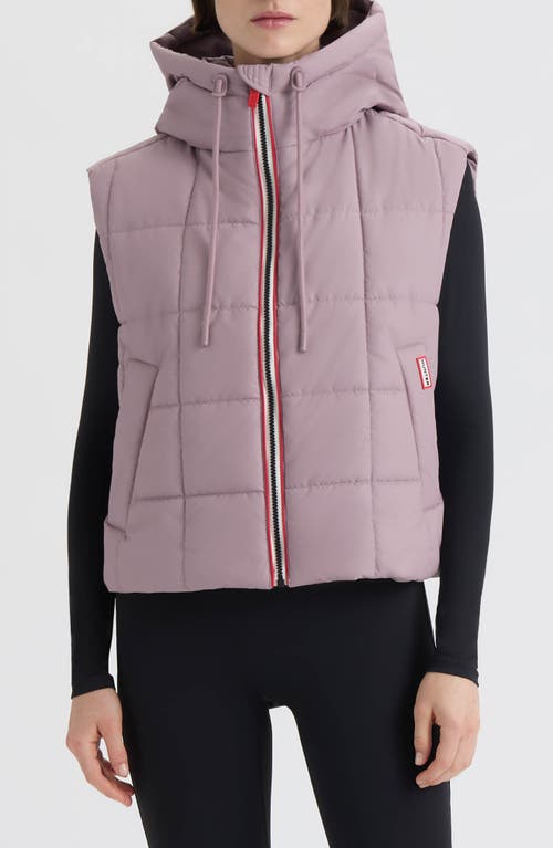 Hunter Lindsey Quilted Coated Water Repellent Vest In Neutral