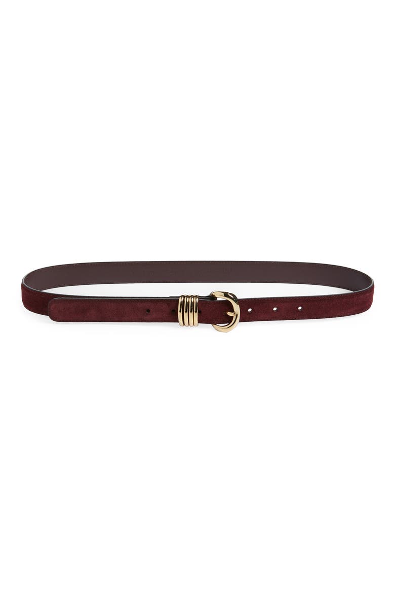 Suede Keeper Belt, Main, color, SANGRIA