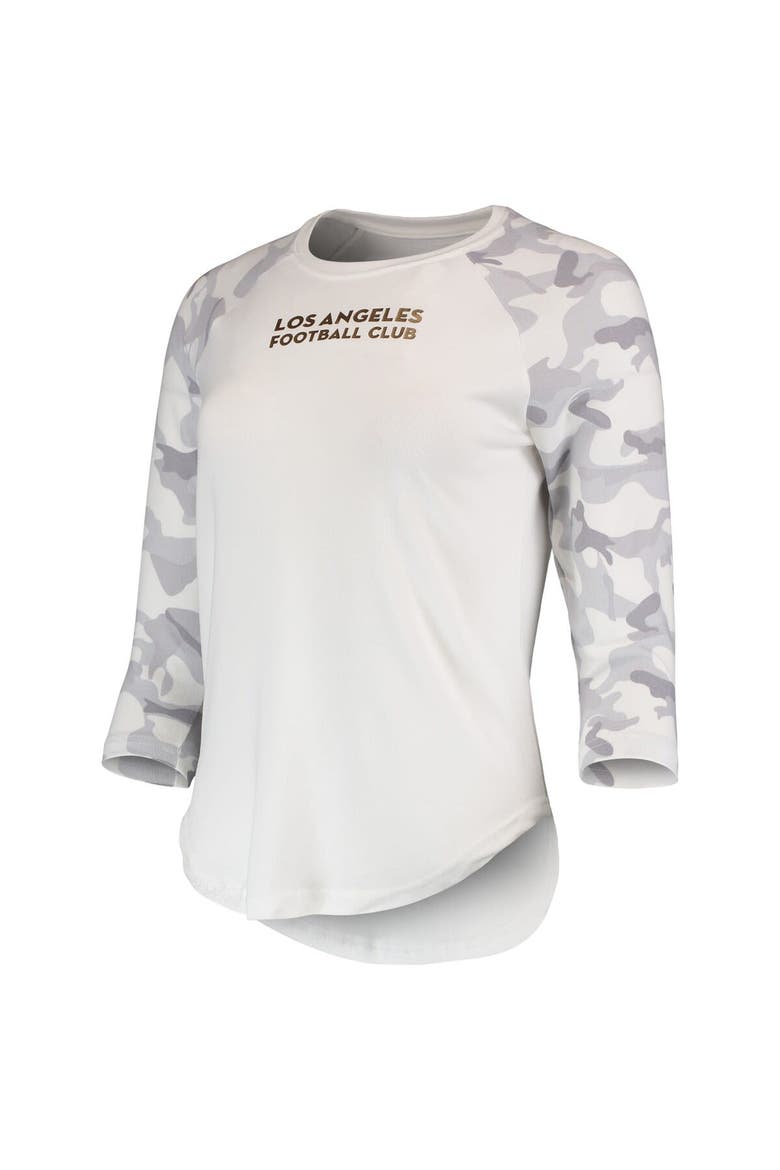 Women's Concepts Sport White/Gray LAFC Composite 3/4-Sleeve Raglan Top, Alternate, color, White