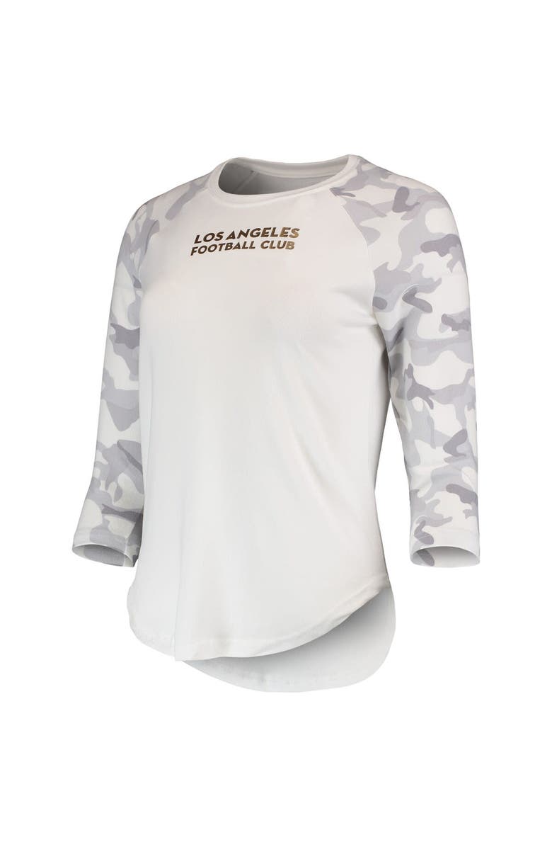 CONCEPTS SPORT Women's Concepts Sport White/Gray LAFC Composite 3/4-Sleeve Raglan Top, Alternate, color, White