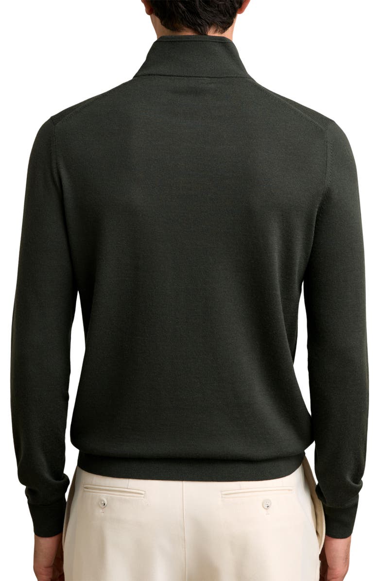 Reiss Blackhall Merlino Wool Quarter Zip Sweater, Alternate, color, Dark Military G
