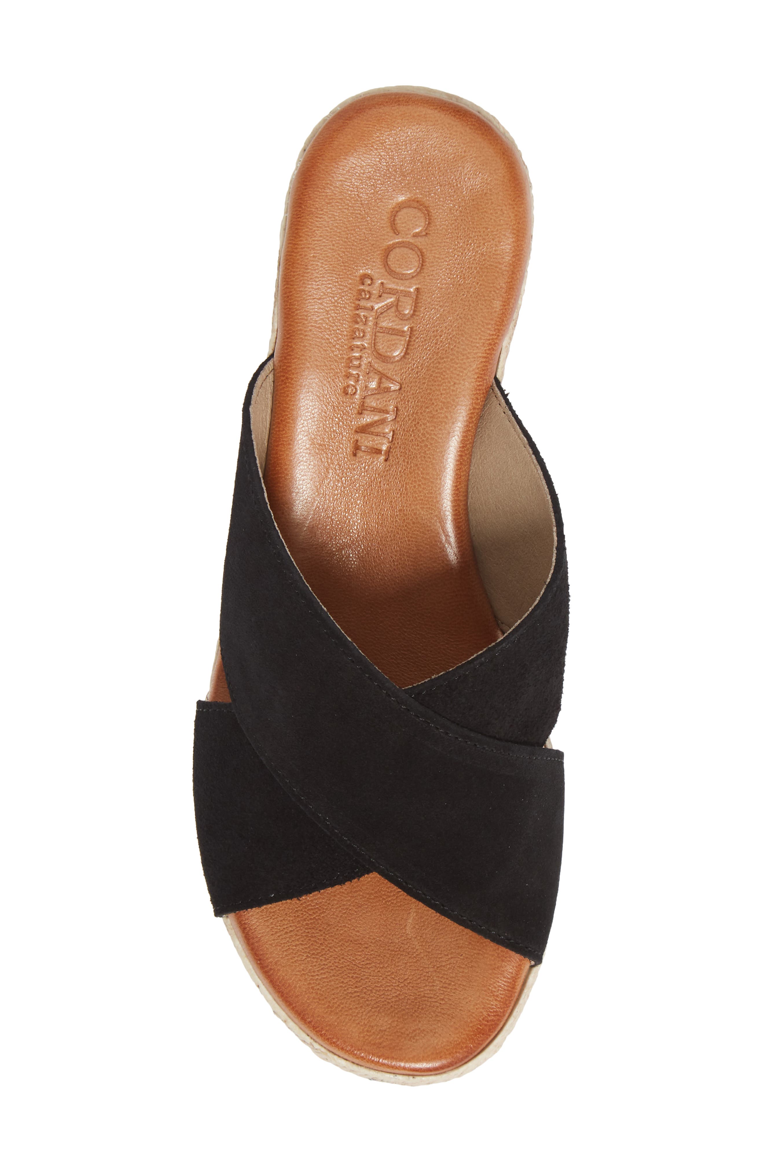 Cordani Bella Espadrille Wedge Sandal, Alternate, color, Black Suede