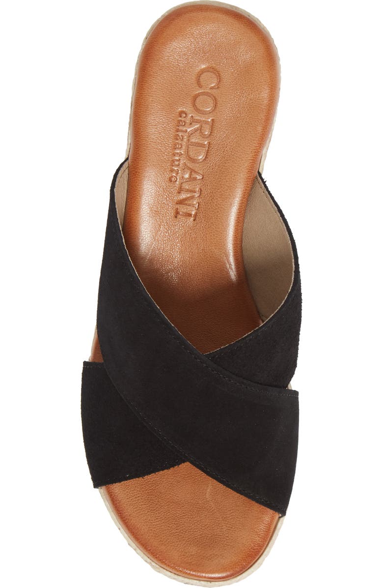 Cordani Bella Espadrille Wedge Sandal, Alternate, color, Black Suede