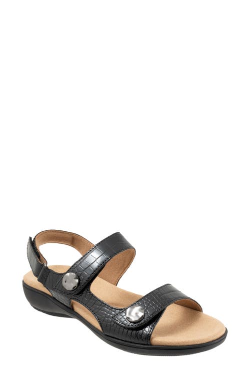 Trotters Romi Croco Slingback Sandal In Black