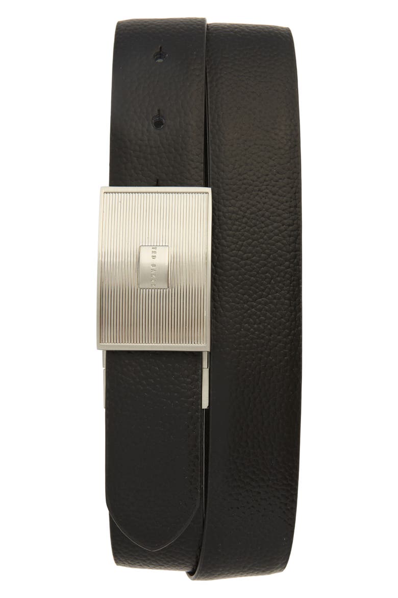 Aydon Reversible Leather Belt, Main, color, BLACK