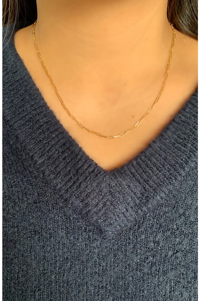 Paper Clip Chain Necklace, Alternate, color, YELLOW