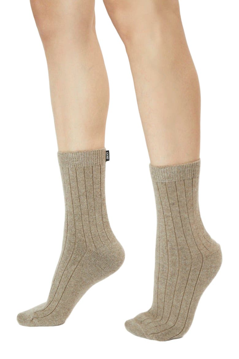 Trim Knit Bed Socks, Main, color, taupe