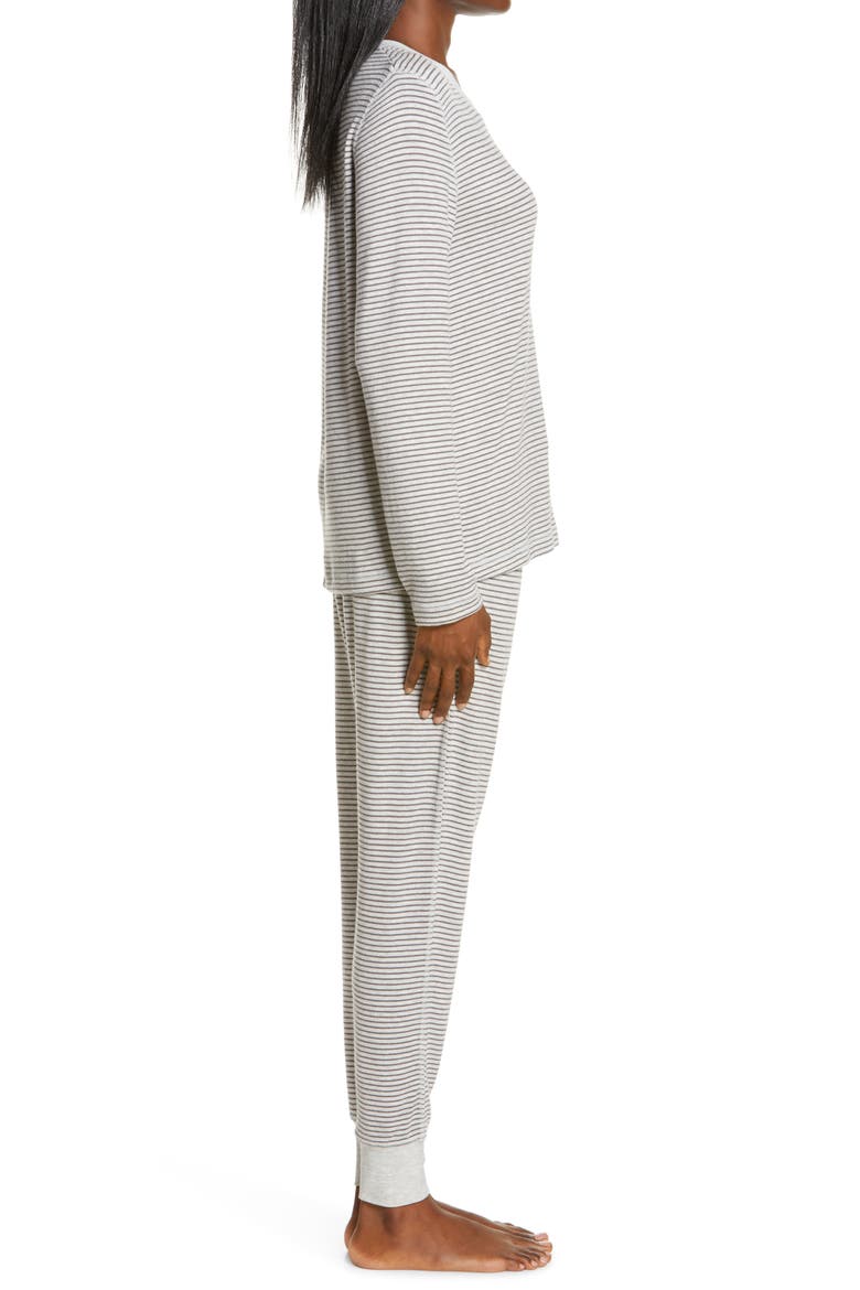 Feather Soft Pajamas, Alternate, color, GREY STRIPE