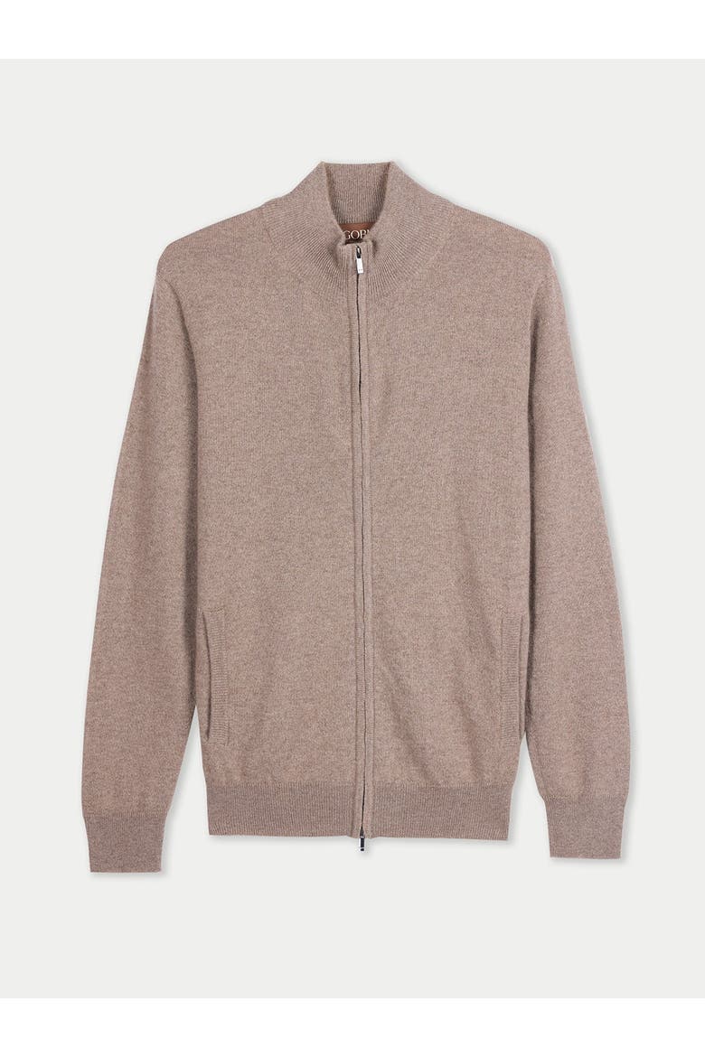 Timeless Full-Zip Cashmere Cardigan, Main, color, taupe