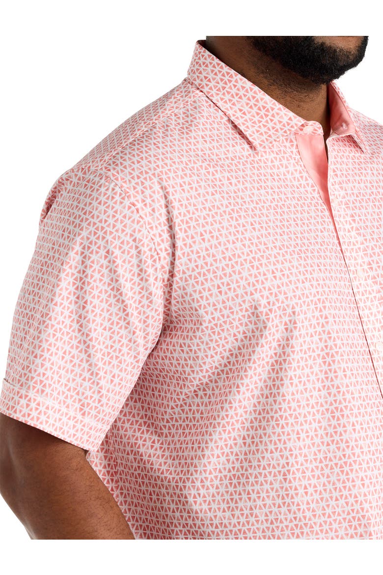 Big & Tall Geometric Print Sport Shirt V2, Alternate, color, PINK