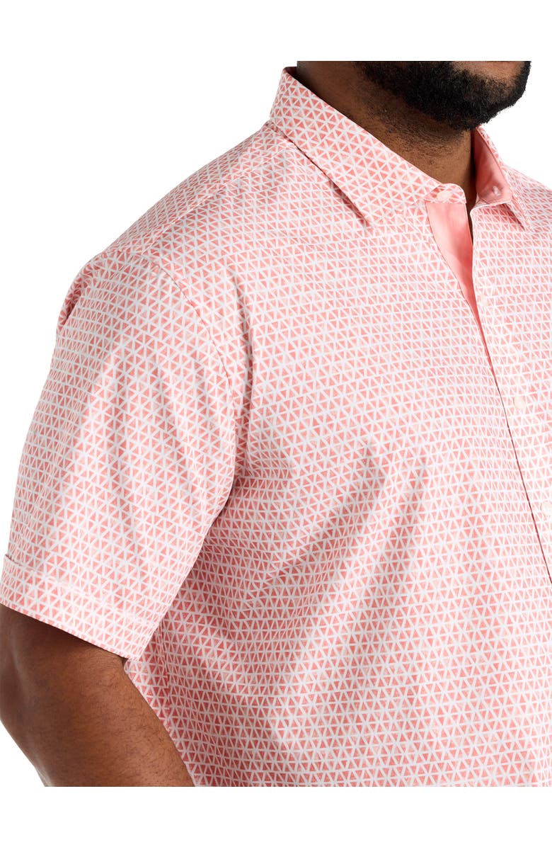 Synrgy by DXL Big & Tall Geometric Print Sport Shirt V2, Alternate, color, Pink
