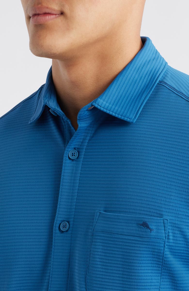Tommy Bahama Costa Wave Camp Short Sleeve Button-Up Shirt, Alternate, color, Deep Azure