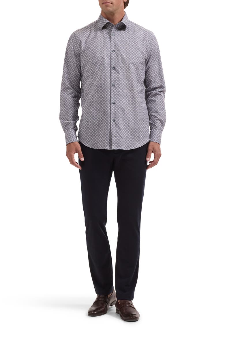 Alvin Shaped Fit Long Sleeve Shirt, Alternate, color, SLATE
