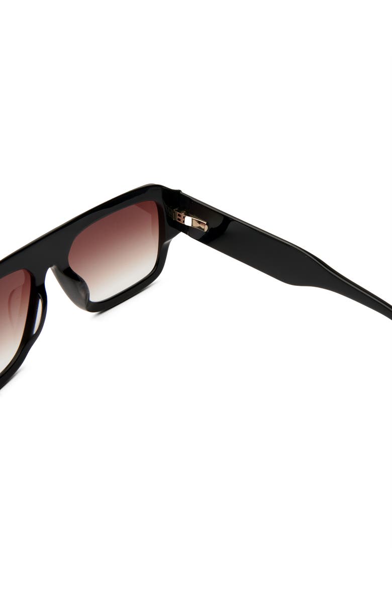 DEZI Miami 56mm Flat Top Sunglasses, Alternate, color, Miami Black / Brown Gradient