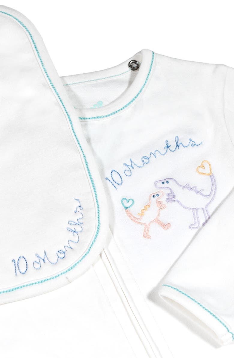 PIP PEA POP Personalized Embroidered Organic Cotton Romper, Alternate, color,