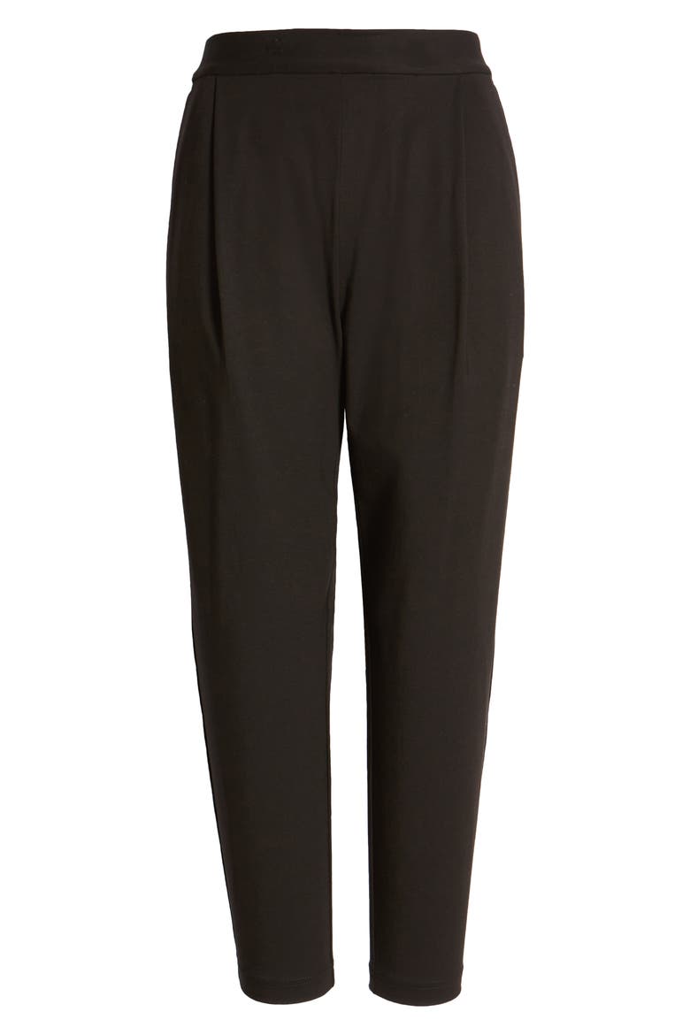 Aleida Jersey Crop Pants, Alternate, color, BLACK