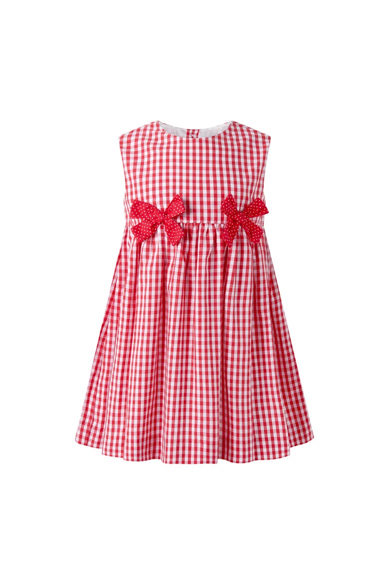 Gingham Bow Dress, Main, color, Red