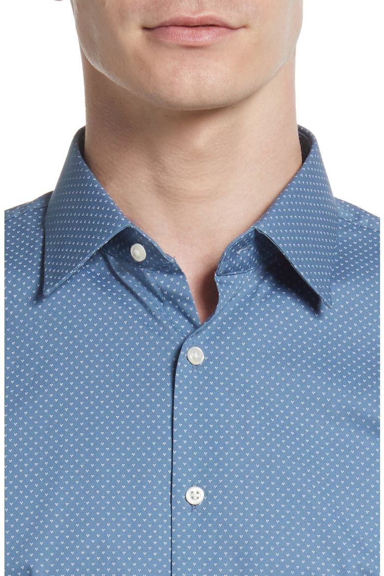 Extra Trim Fit Neat Non-Iron Cotton Dress Shirt, Alternate, color, BLUE CAPTAIN LUXE TRIDOTS