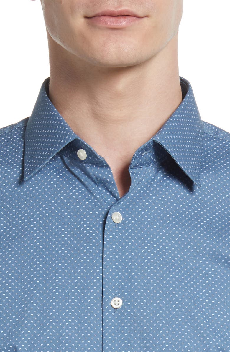 Nordstrom Extra Trim Fit Neat Non-Iron Cotton Dress Shirt, Alternate, color, 
