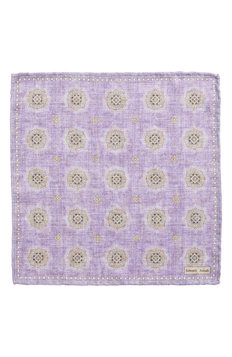 EDWARD ARMAH Paisley & Medallion Reversible Silk Pocket Square, Alternate, color, 