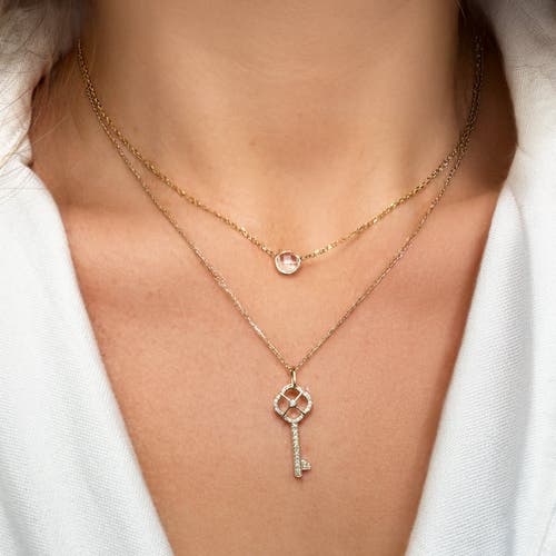 The Lovery Fine Jewelry Diamond Key Necklace In Gold