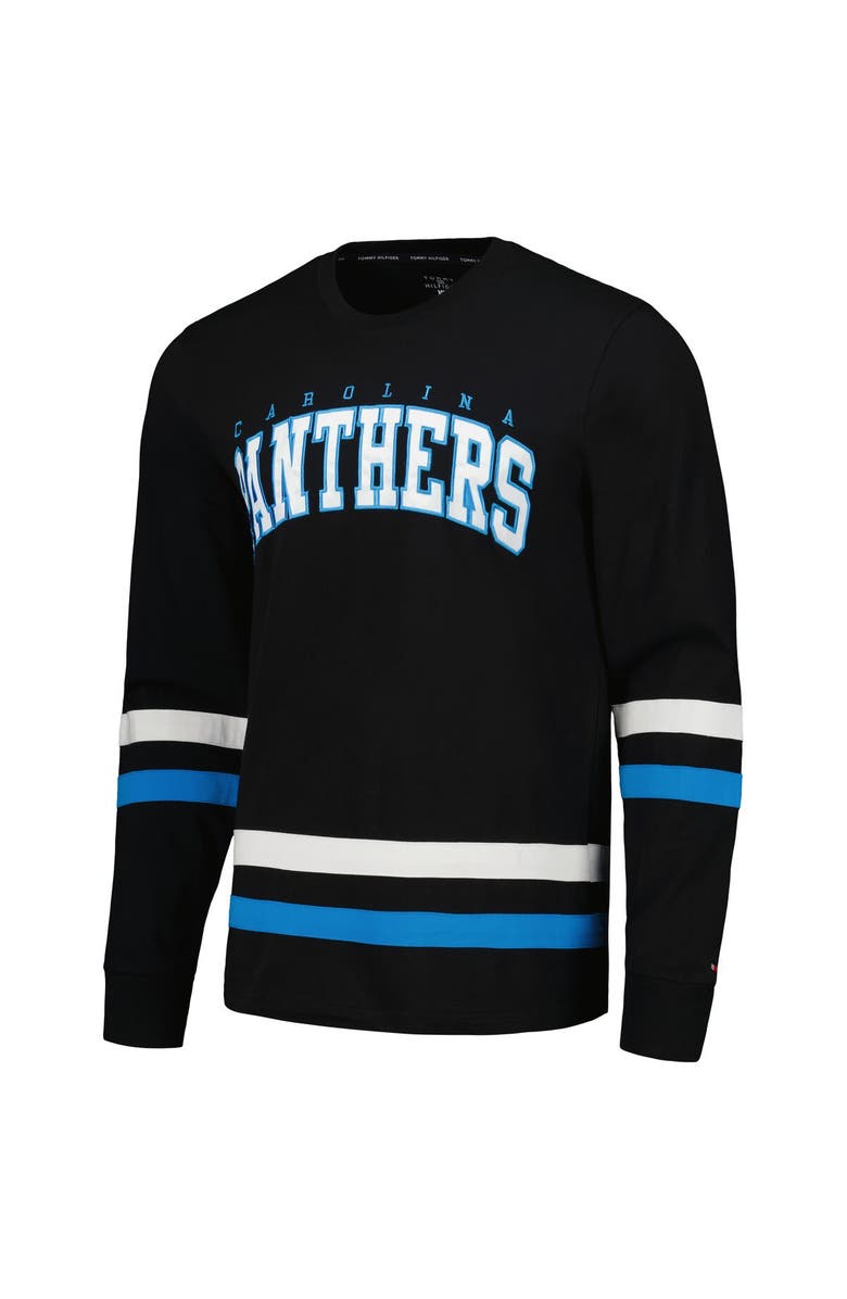 Tommy Hilfiger Men's Tommy Hilfiger Black/Blue Carolina Panthers Nolan Long Sleeve T-Shirt, Alternate, color, Black