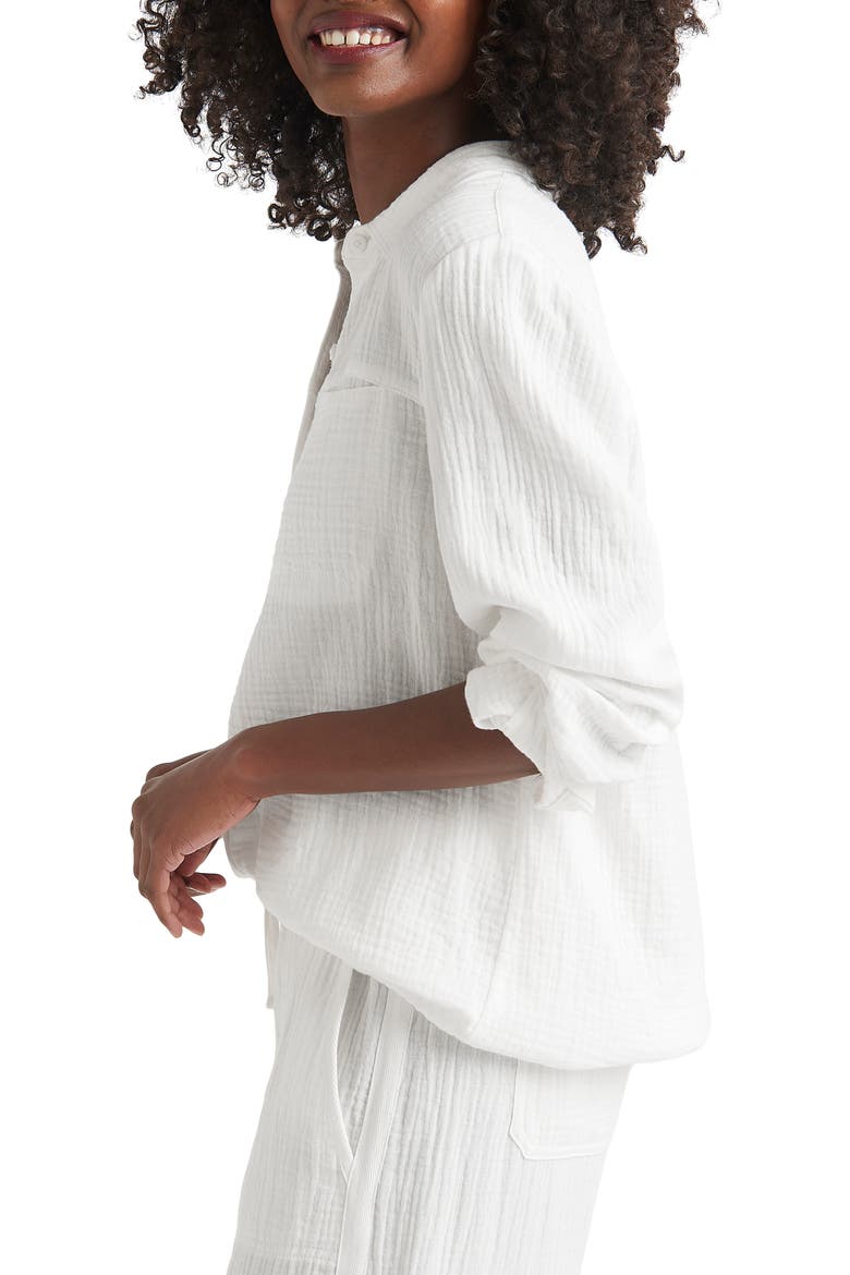 Kit Cotton Button-Up Blouse, Alternate, color, WHITE